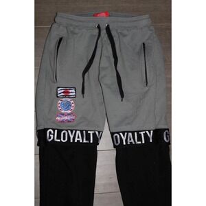 Glo Gang Chief Keef Gloyalty Sweatpants Grey Black Colorblock Joggers Mens S